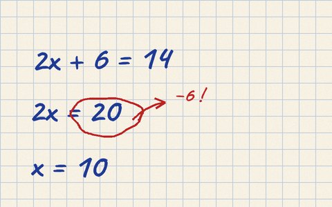 Dasselbe Foto, von Danijel markiert: die 20 im Schritt 2x = 20 ist rot eingekreist, daneben steht −6!